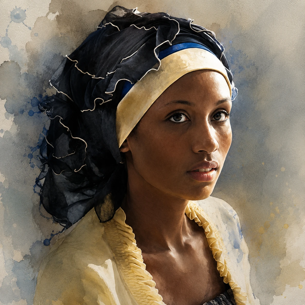 Dreamlike close up portrait of a young woman