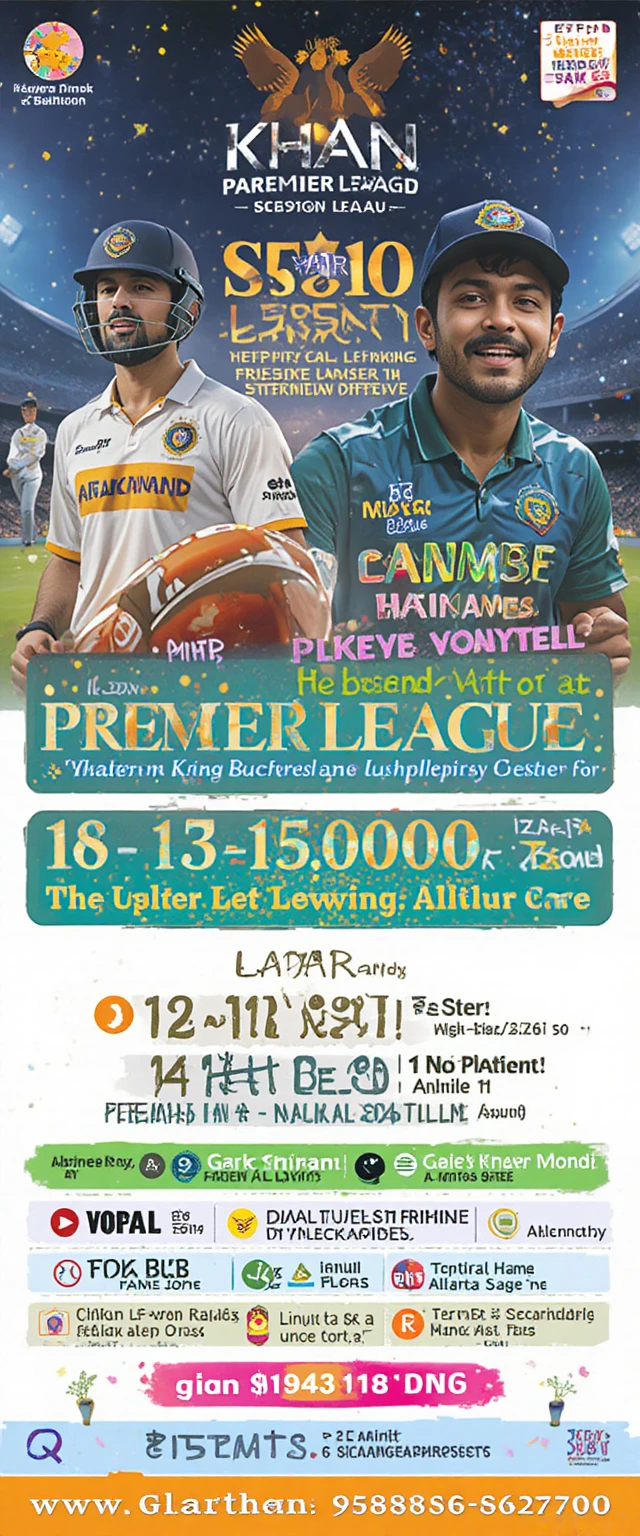 Colorato poster per torneo di box cricket con dettagli dei premi