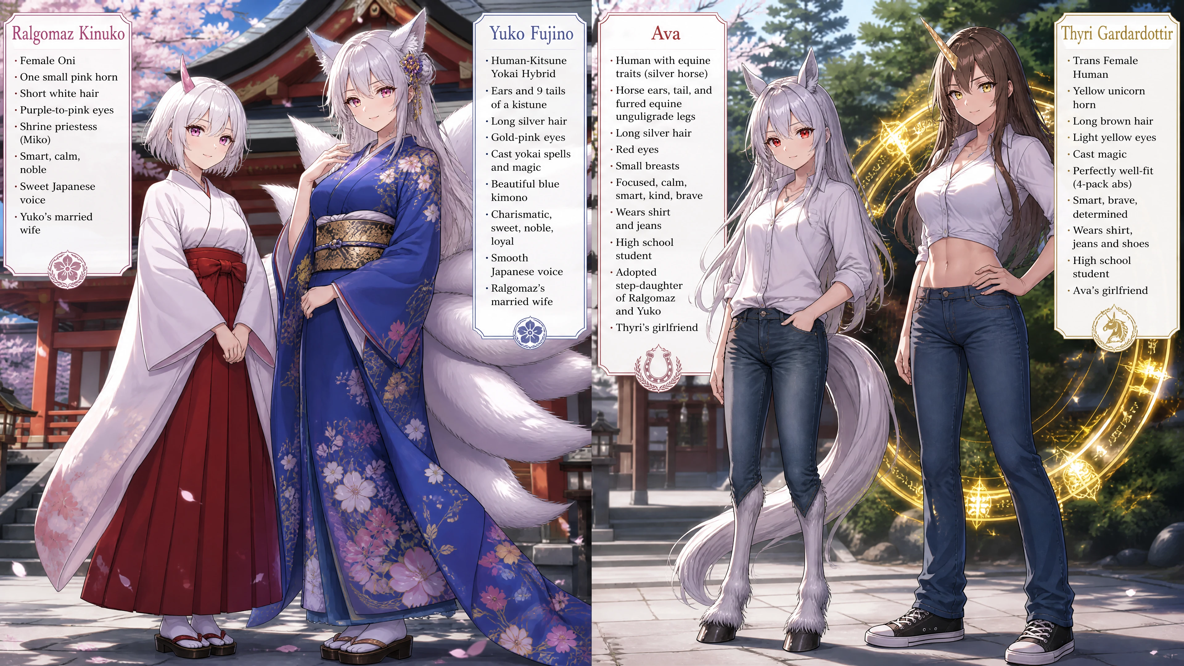 冷靜的日本鬼女巫女，身穿傳統神社服飾