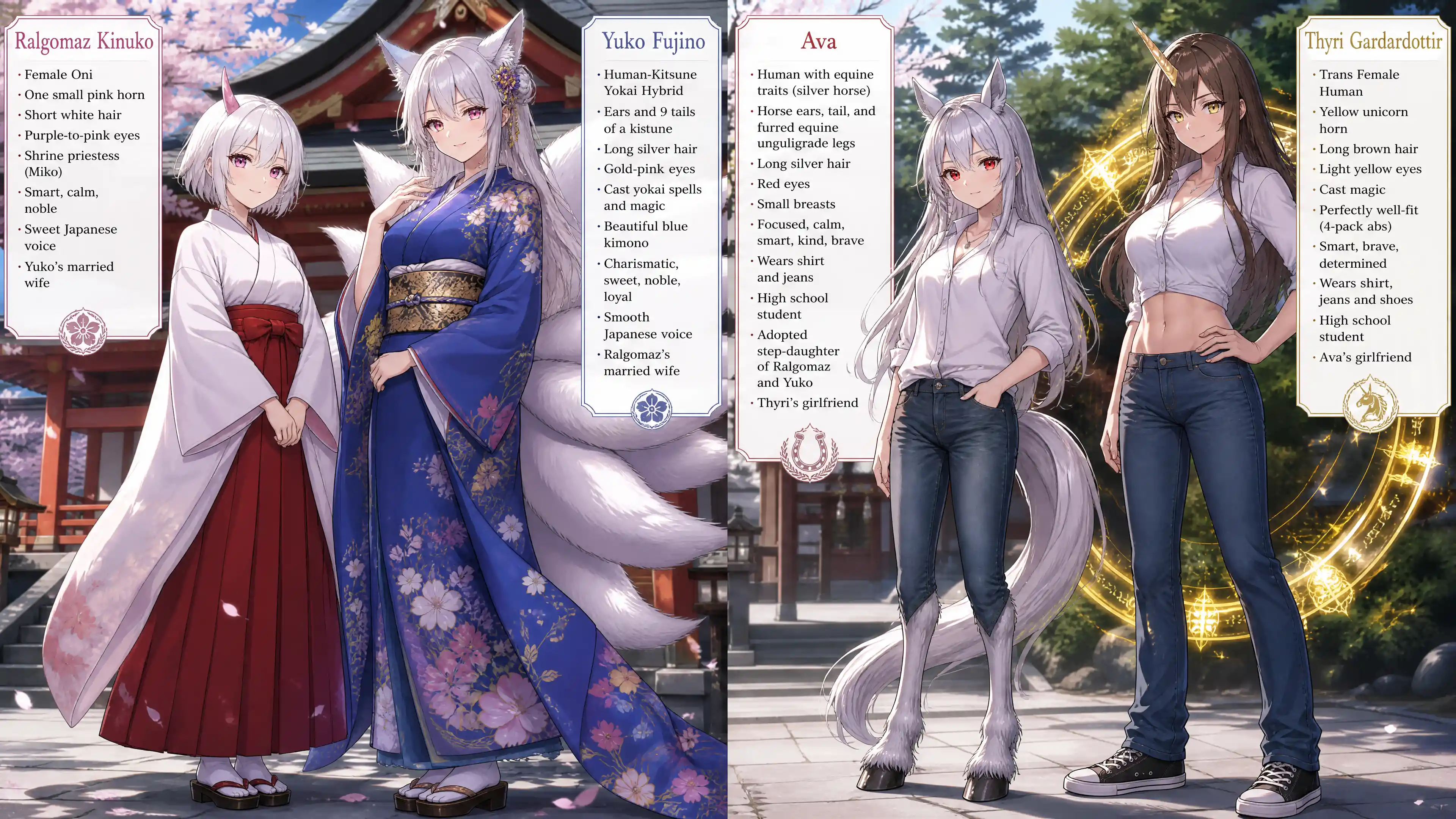 冷靜的日本鬼女巫女，身穿傳統神社服飾