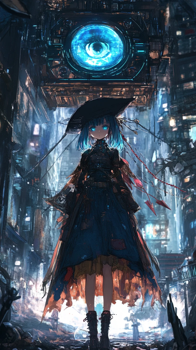 ガラスのピラミッドに浮かぶ光る悪魔の目を宿した吊り台