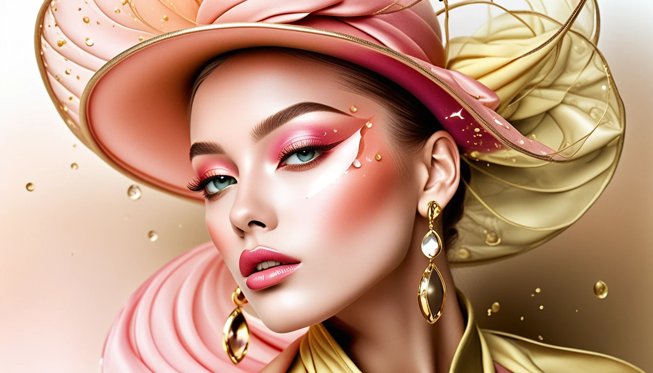 Black woman beauty portrait with avant garde couture hat