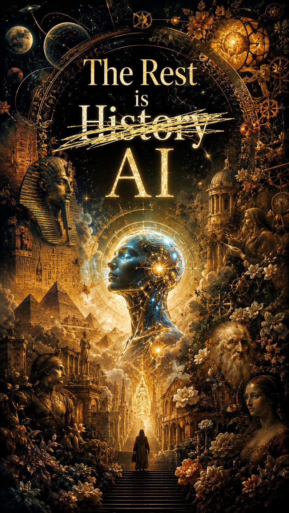 Ilustração de fantasia mística do texto The Rest is History AI