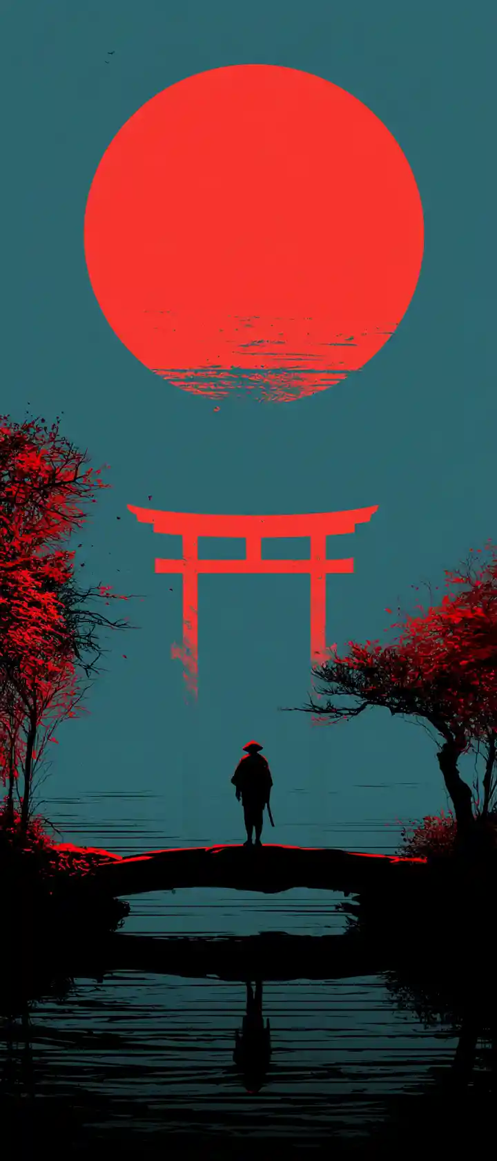 Minimal Japanese illustration with calm creative stillness
