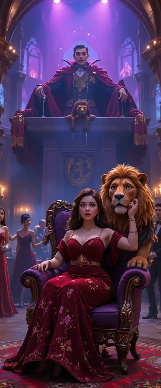 Königlicher König im Pixar-Stil in einem magischen Fantasie-Thronsaal
