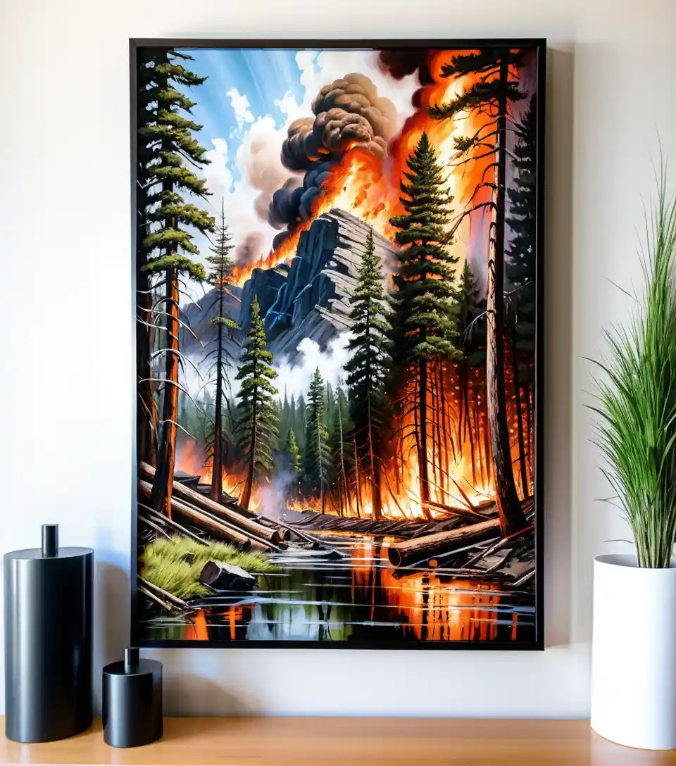 Dramatic Montana forest fire across a mountain landscape