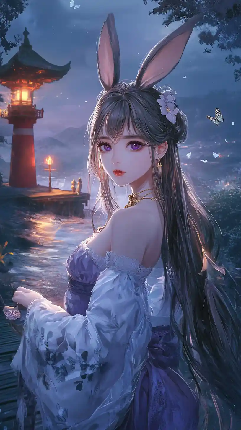 Anime girl casting green crystal magic in ancient ruins