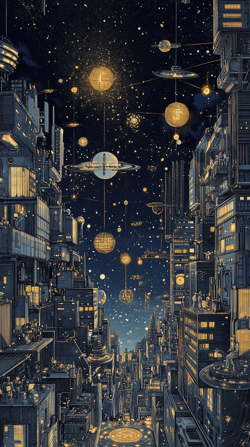 Ciudad surrealista de ventanas de hojas de cálculo brillantes flotando en el espacio