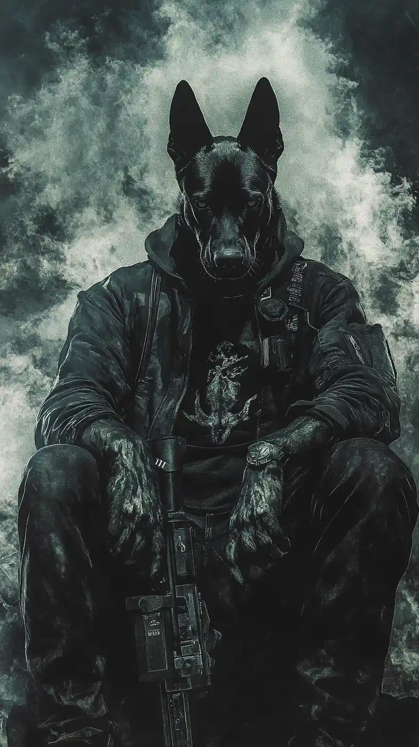 Unleashed doberman standing alert in an urban street