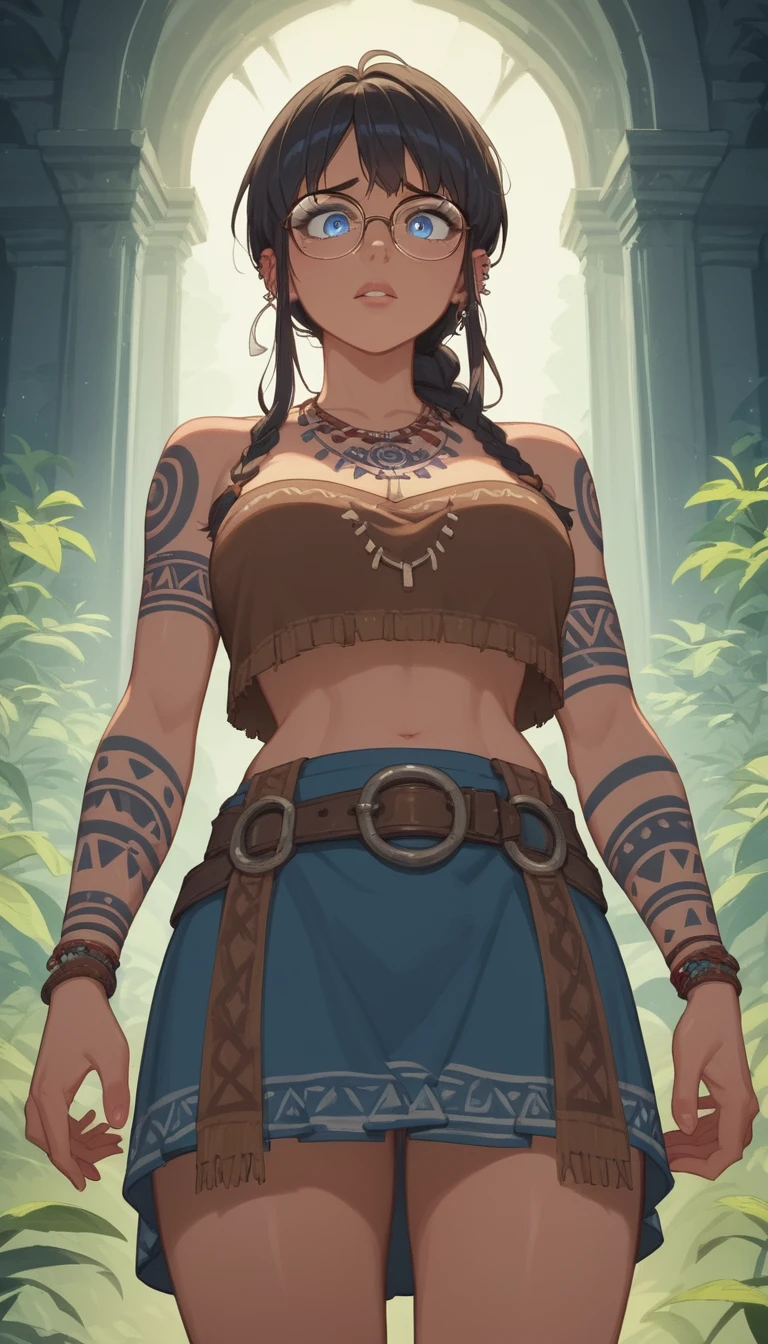 Princesa caballera de fantasía estilo anime contemplando un paisaje tranquilo
