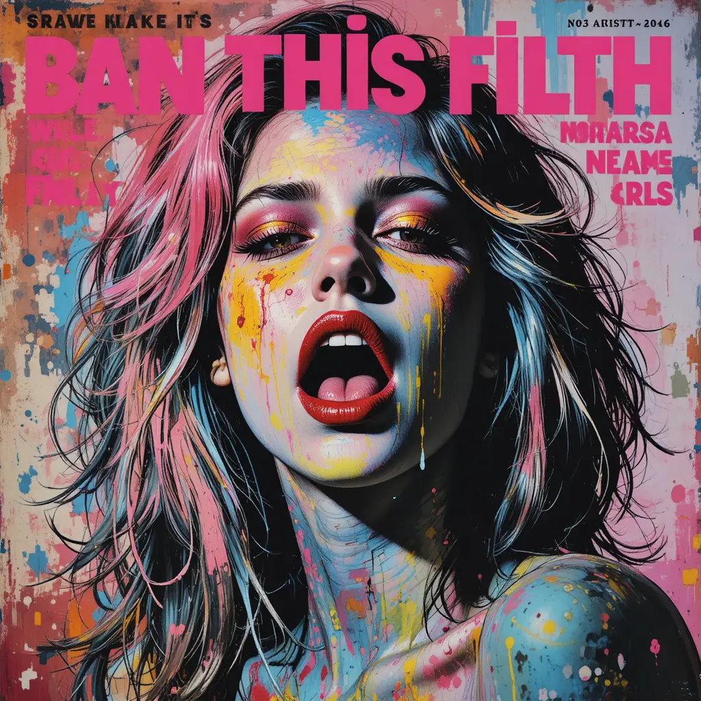 'Ban This Filth' pop art style controversial magazine cover