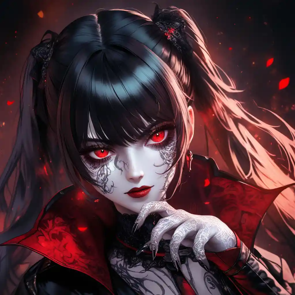 Dark vampire rogue woman with gothic victorian styling