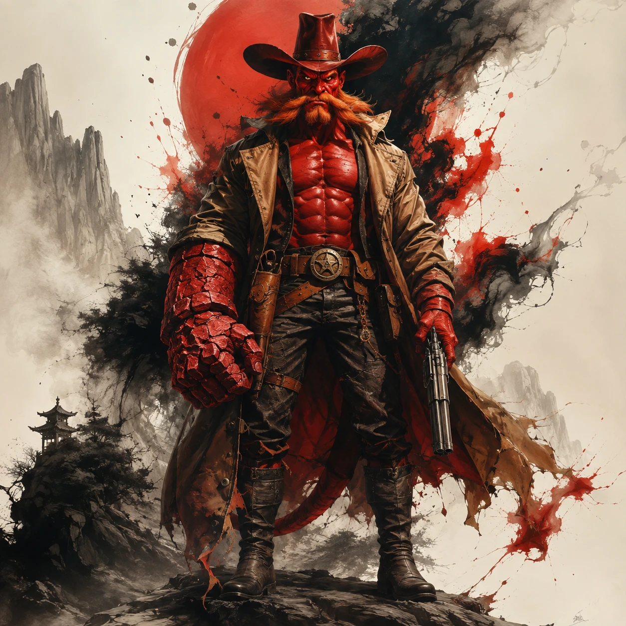 Guerrero de fantasía épica reimaginado en una vívida pintura digital