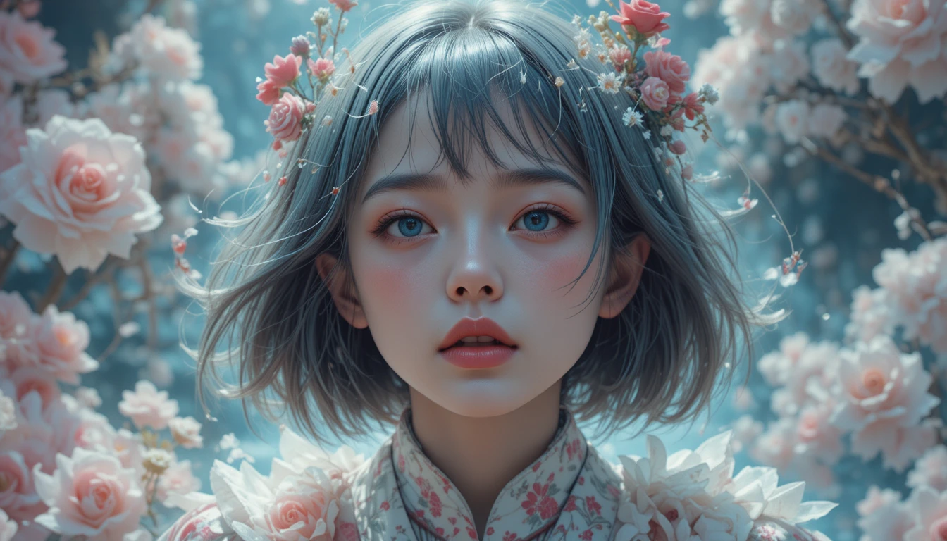 Mujer pop surreal envuelta en un macabro misterio narrativo