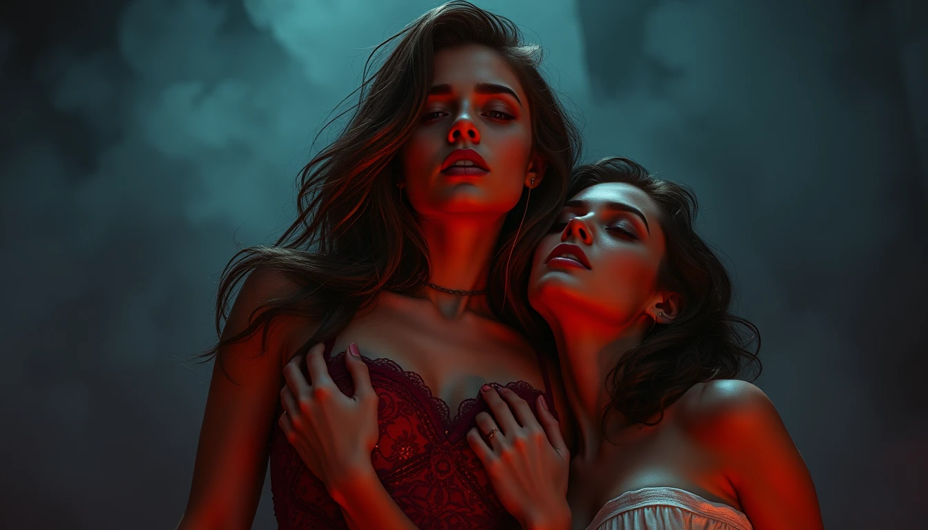 Mujer de fantasía surreal que se desvanece en un mundo de sueños desconocido