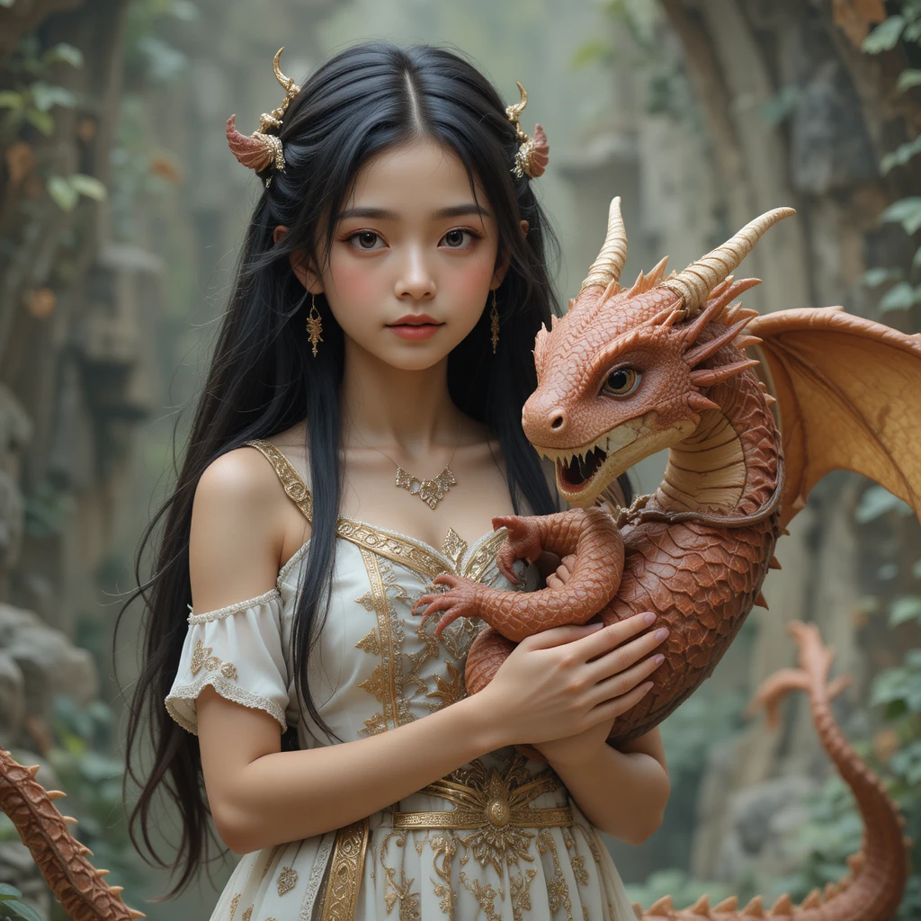 드래곤 동료와 함께한 소녀의 판타지 스타일