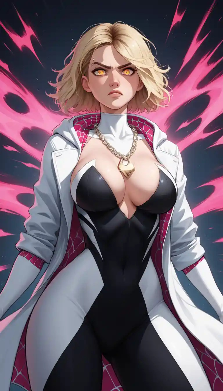 Heroína de anime rubia en palacio con joyas de diamantes