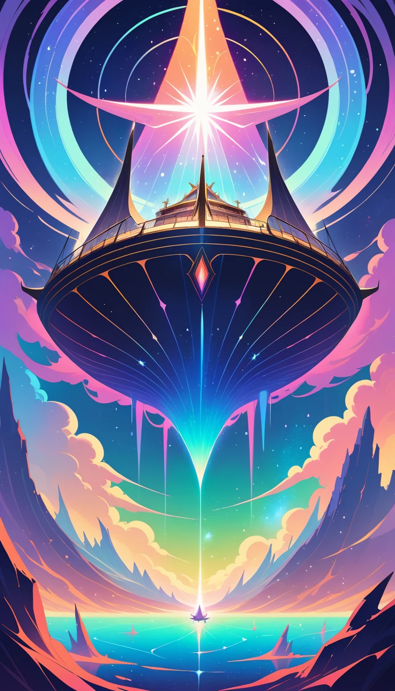 Ghostly galleon sailing through a vibrant cosmic nebula