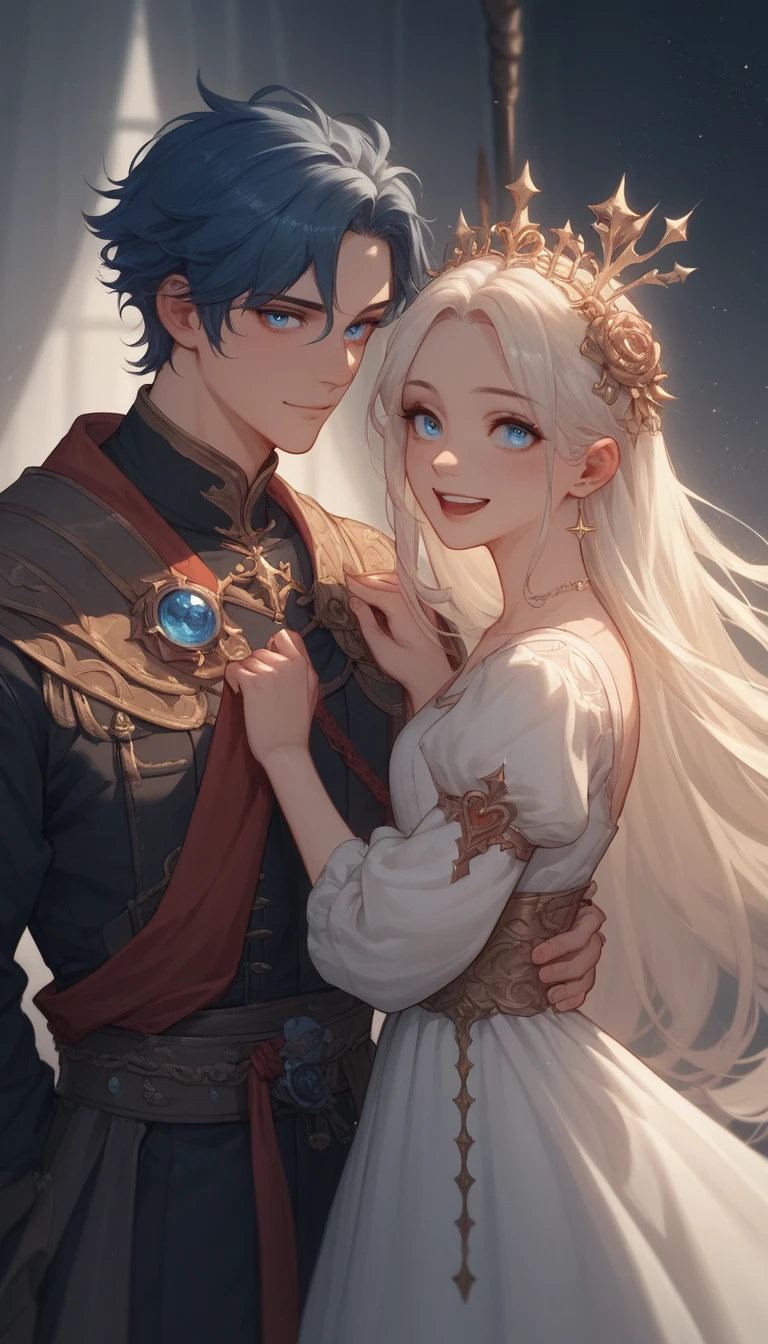 Chica de anime y niño pequeño compartiendo un tierno momento romántico
