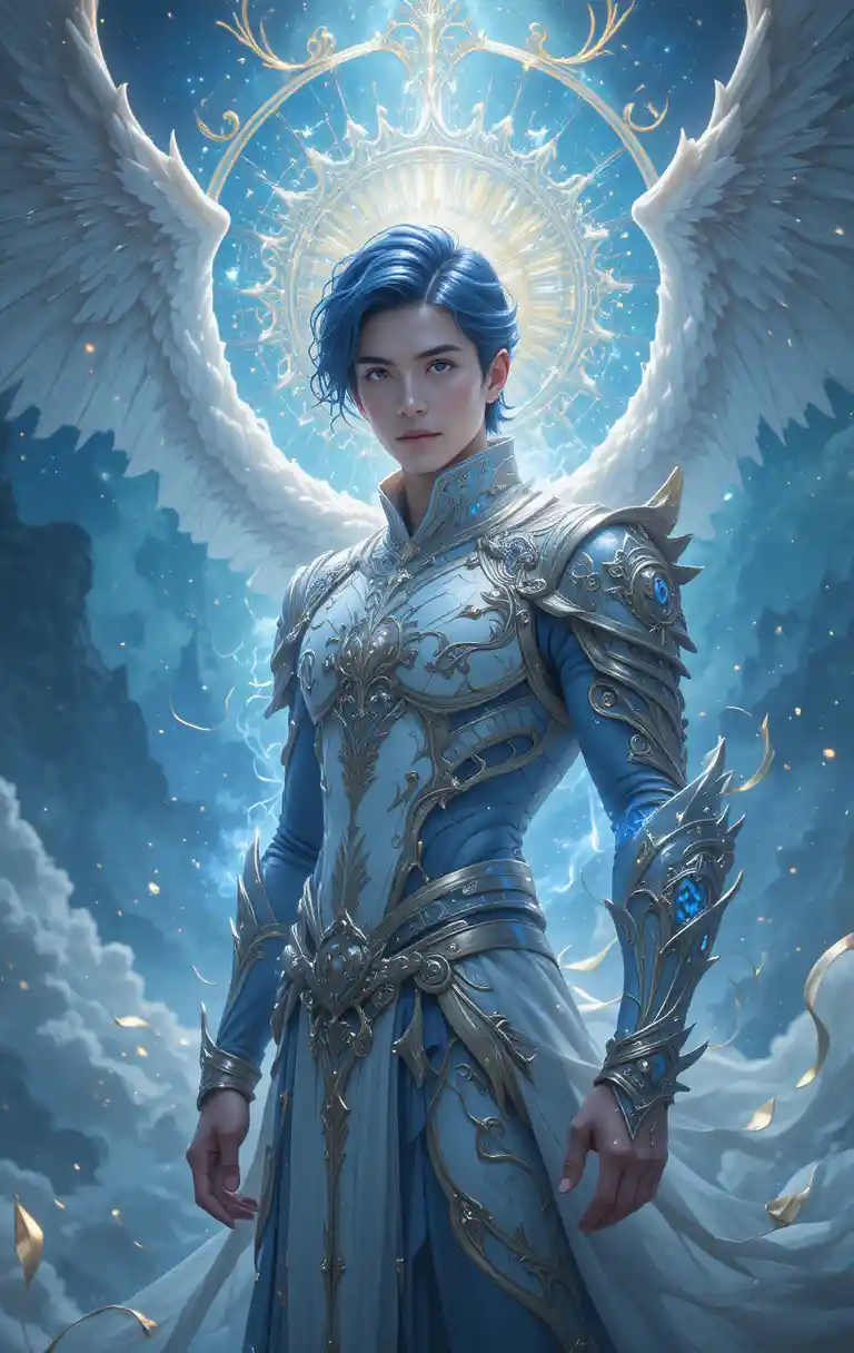 Hombre de anime de un universo de fantasía místico