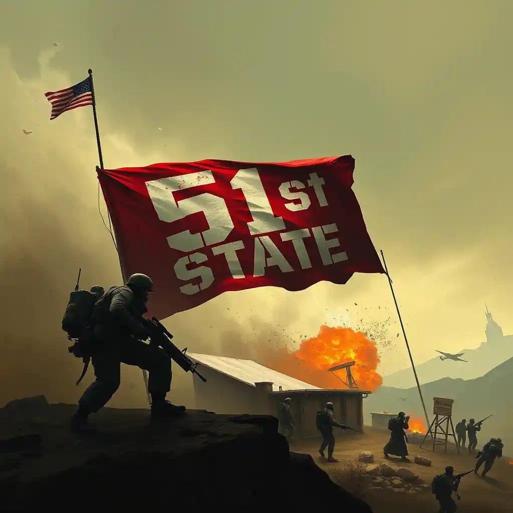 Post apocalyptic struggle for control of the ruined 51st state