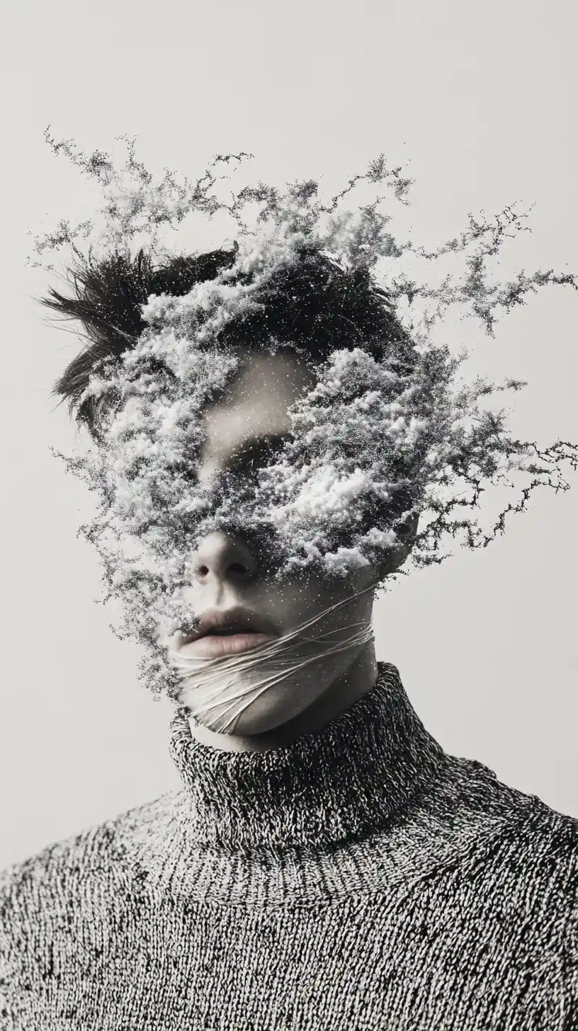 Mimo que cose nubes rasgadas en enredaderas cósmicas surreales