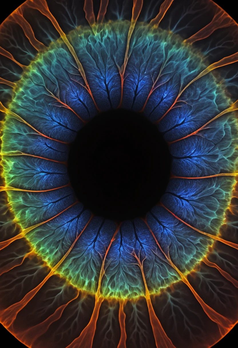 Abstraktes digitales Konzept von Laserlicht und imaginärer Farbe