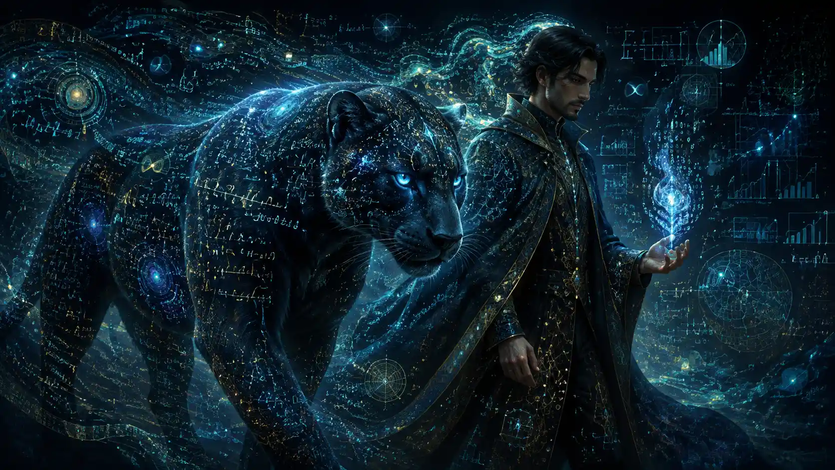 術士與資料黑豹的魔幻暗黑奇幻肖像