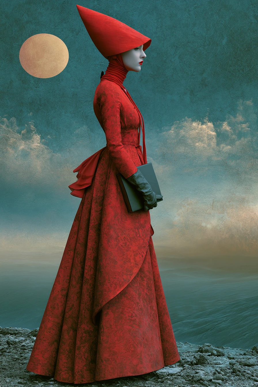 Colorful surreal scene with melancholic mystical atmosphere