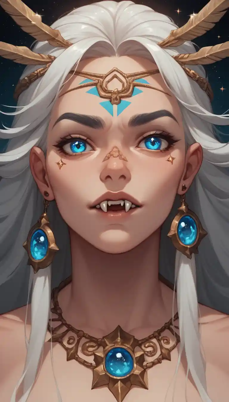 Anime maiden close up in a tranquil natural setting