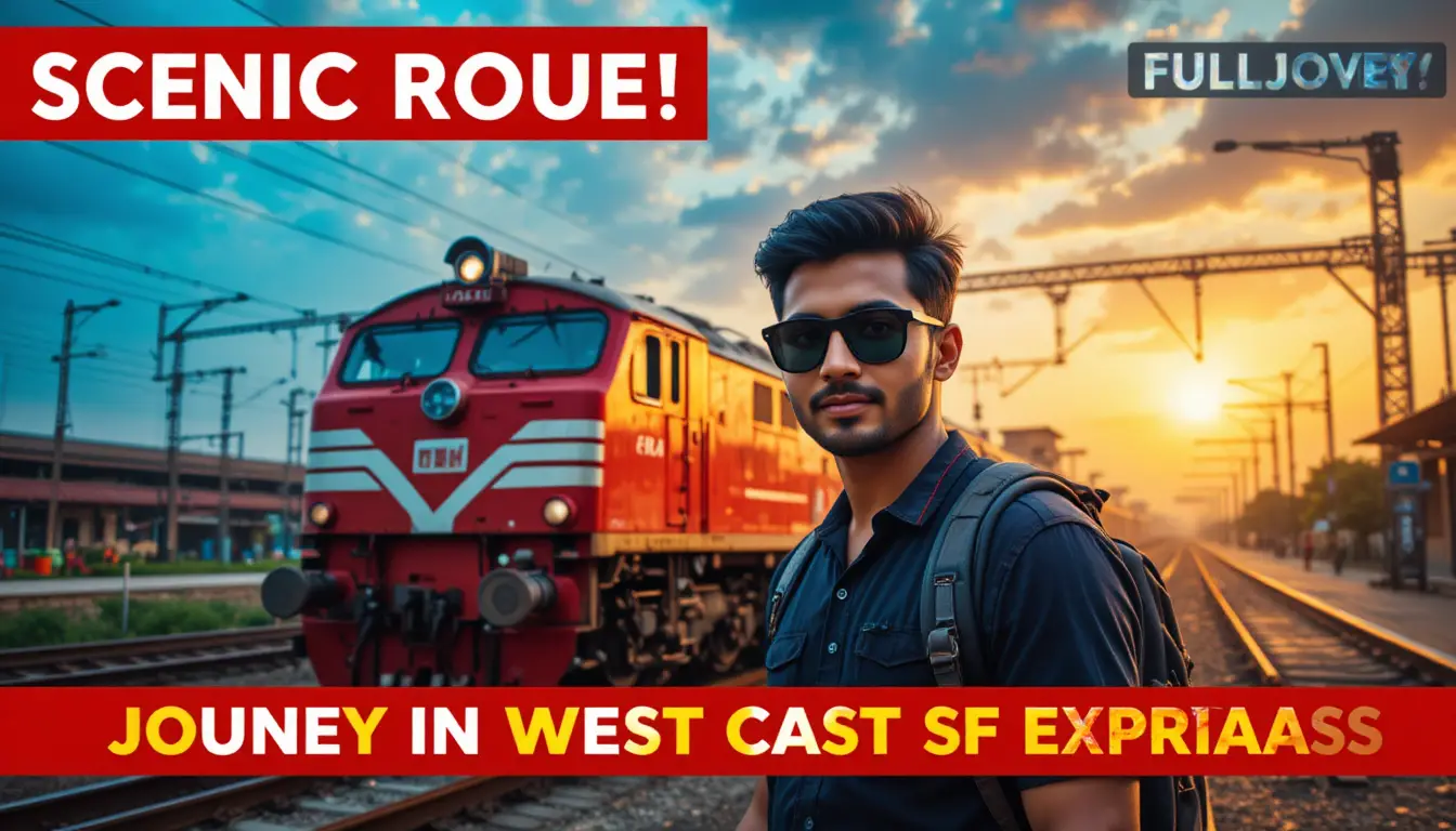 Viajero confiado en estación de tren india al atardecer