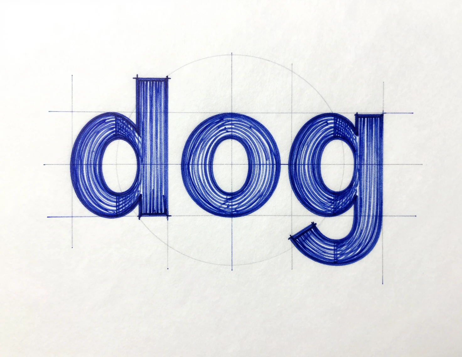 Boceto tipográfico de perro dibujado a mano con letras juguetonas