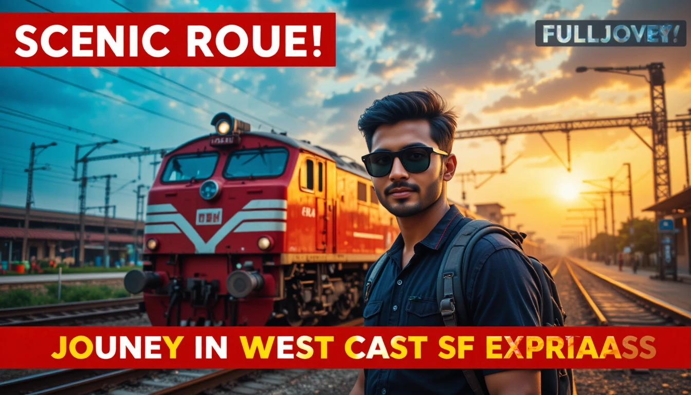 Viajero confiado en estación de tren india al atardecer