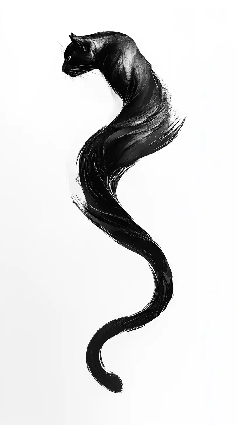 Black panther forming an impossible mobius loop illustration