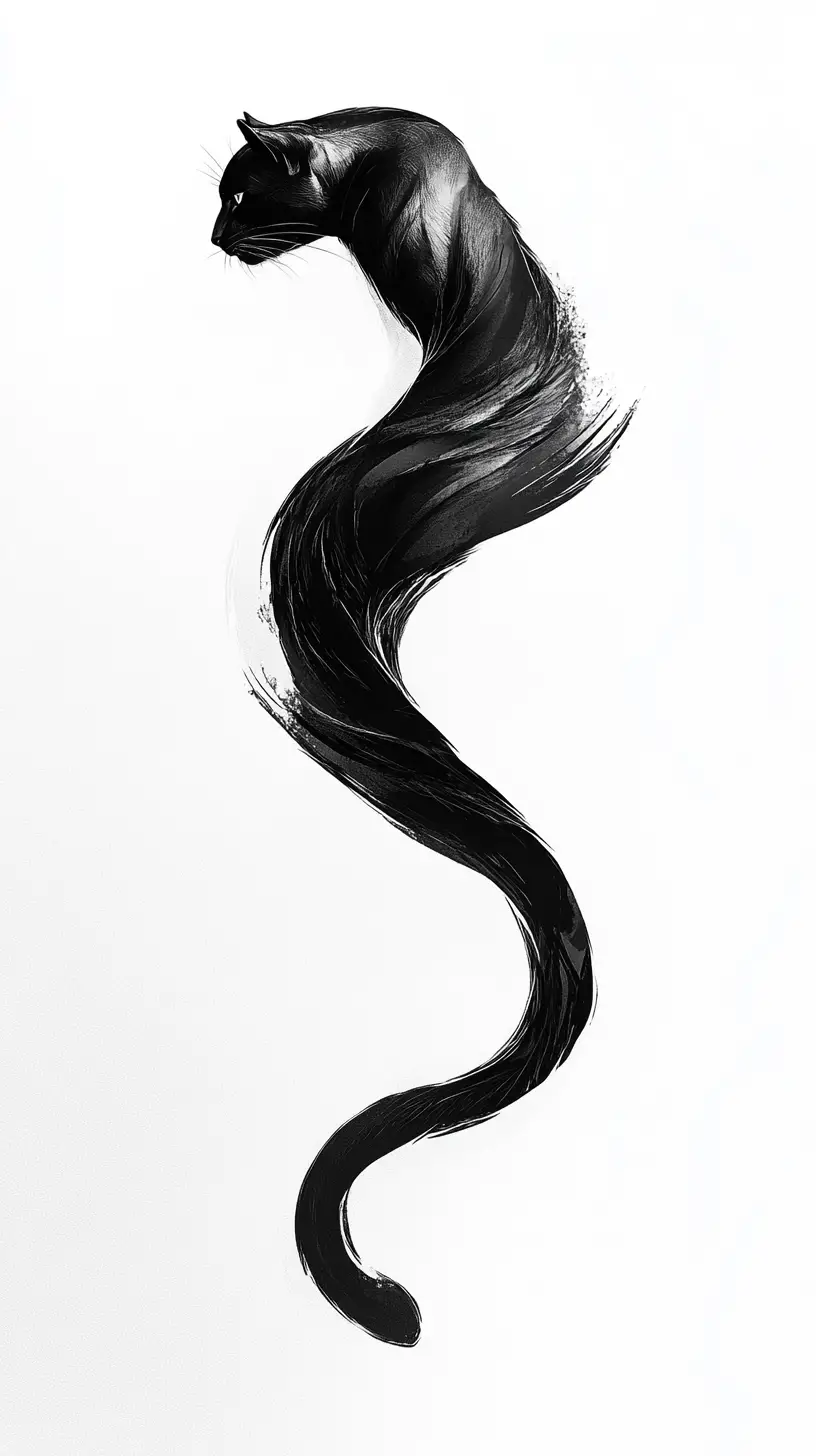 Black panther forming an impossible mobius loop illustration