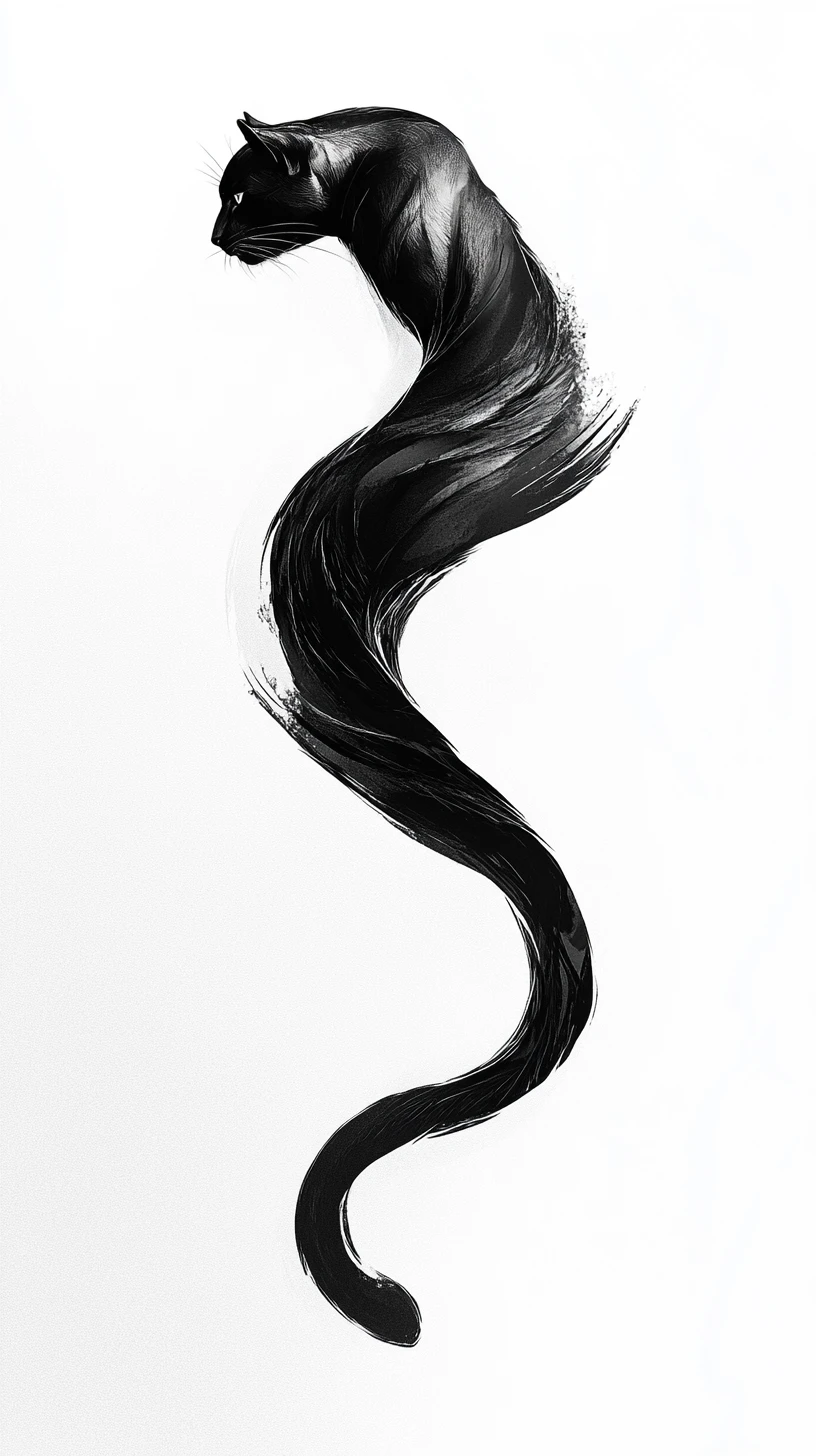 Black panther forming an impossible mobius loop illustration