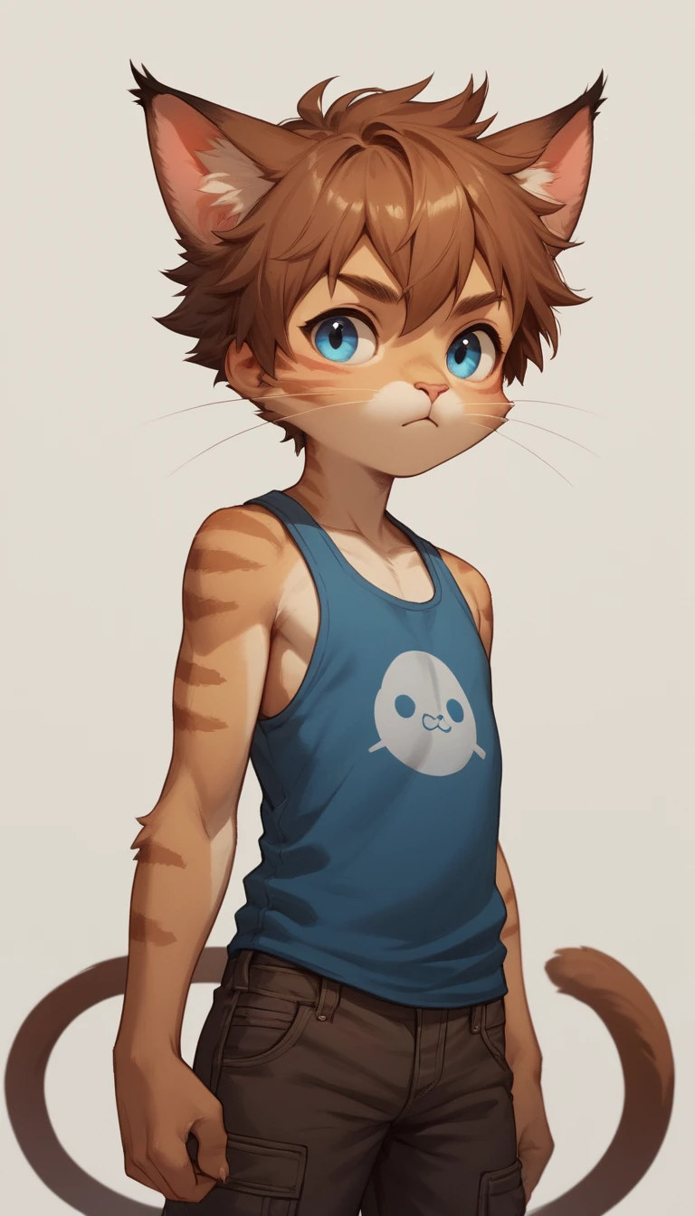 Heroína de anime de ojos azules y orejas de gato con traje de heroína
