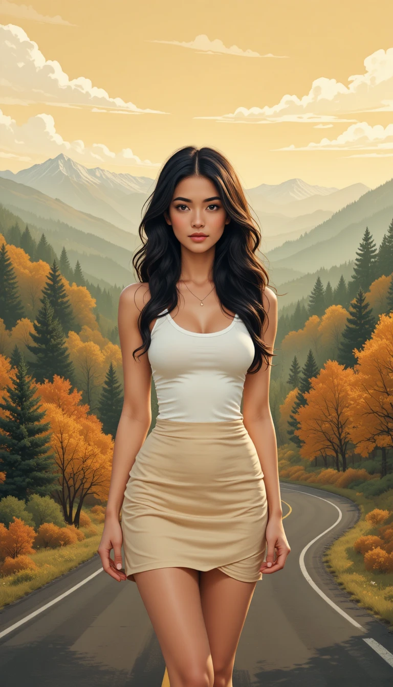 Mujer latina elegante sentada en un retrato de cuerpo entero