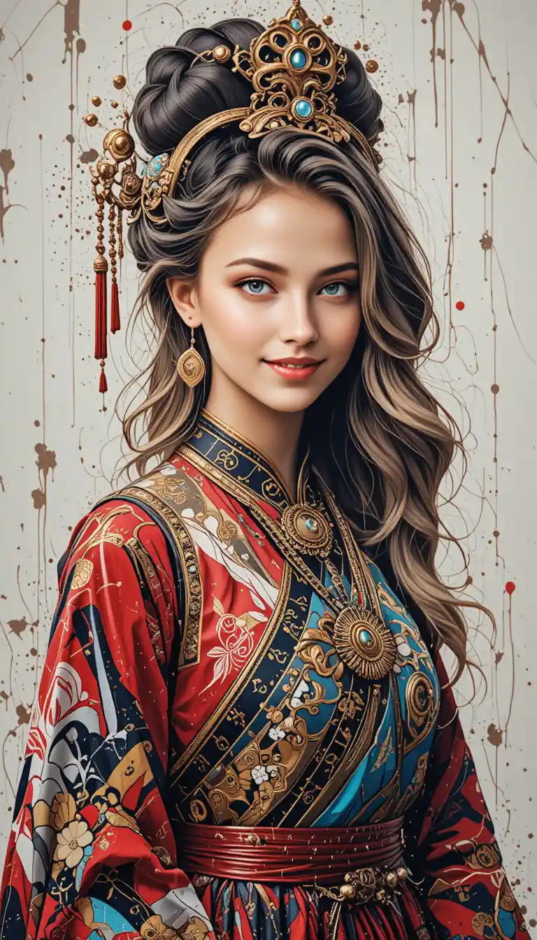 Woman in Liangshan Yi traditional costume portrait