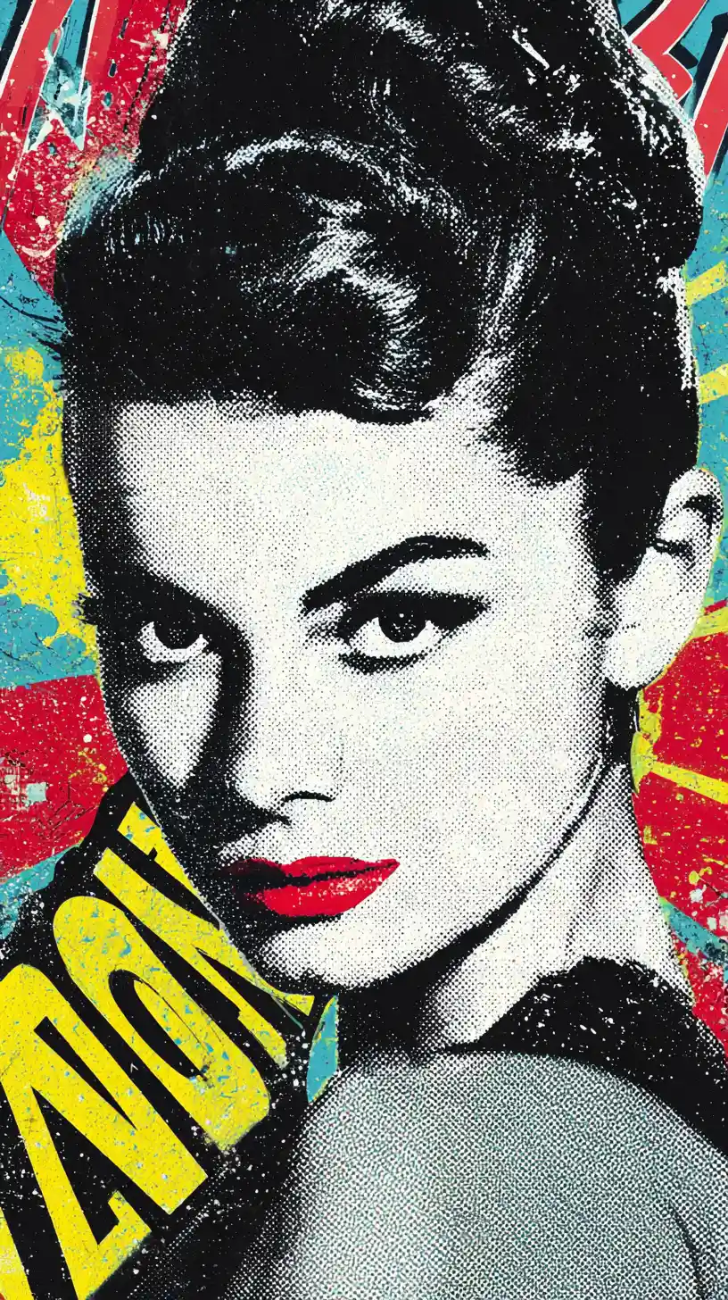 Retrato pop art de una leyenda de Hollywood de los años 50