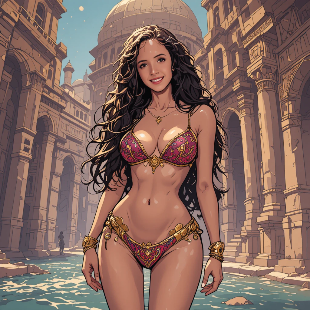 Glamorous Harem Princess In Bikini At Persian Palace