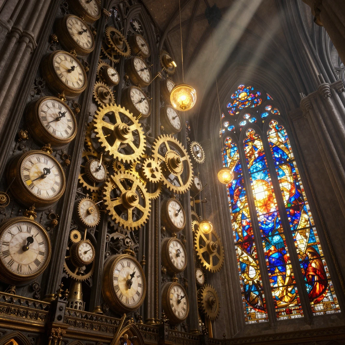 Catedral Surrealista Construida con Relojes Antiguos y Engranajes
