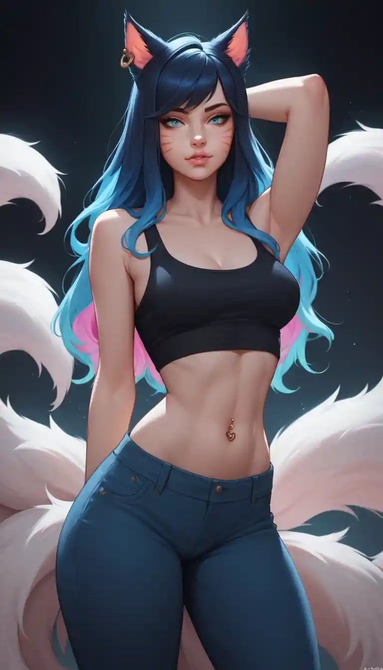 Chica de fantasía con orejas de gato en una mazmorra oscura