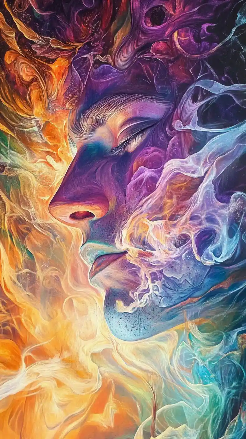 Confident inner light and fire shining from within