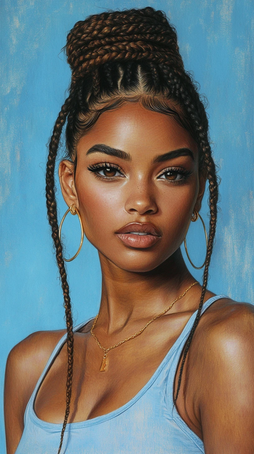 Colored pencil portrait of a young Black woman