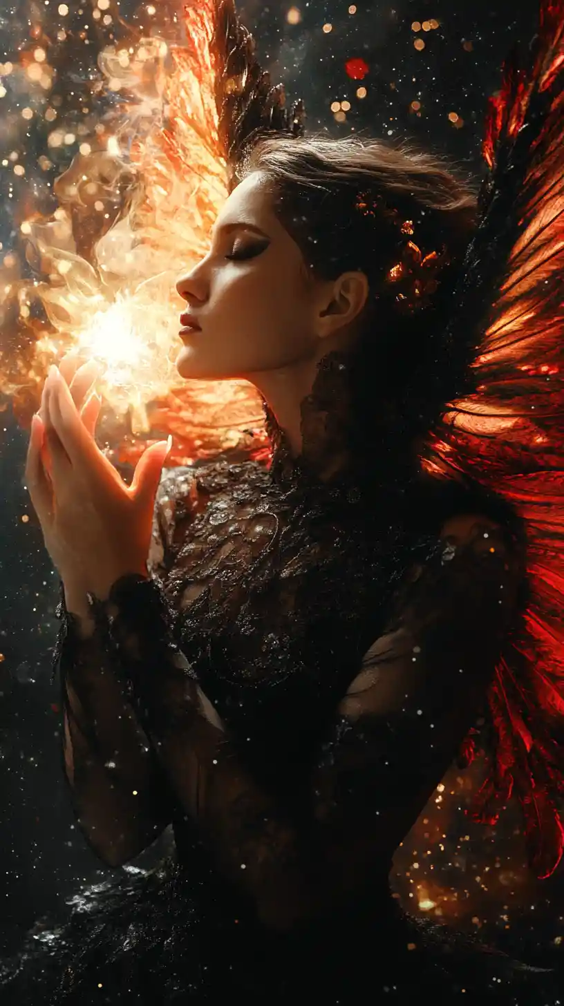 Confident light rising from deep inner conviction