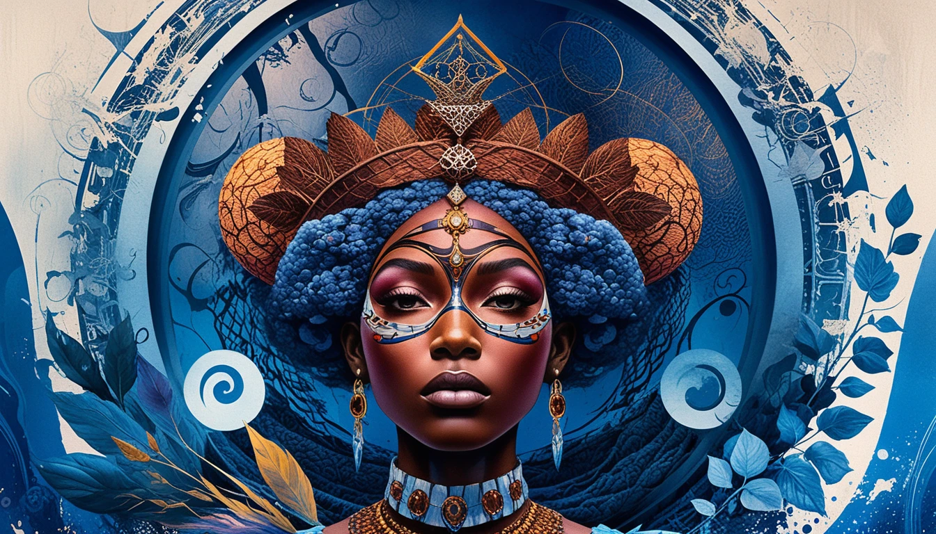 Surreal portrait of a black dreamkeeper between past and future