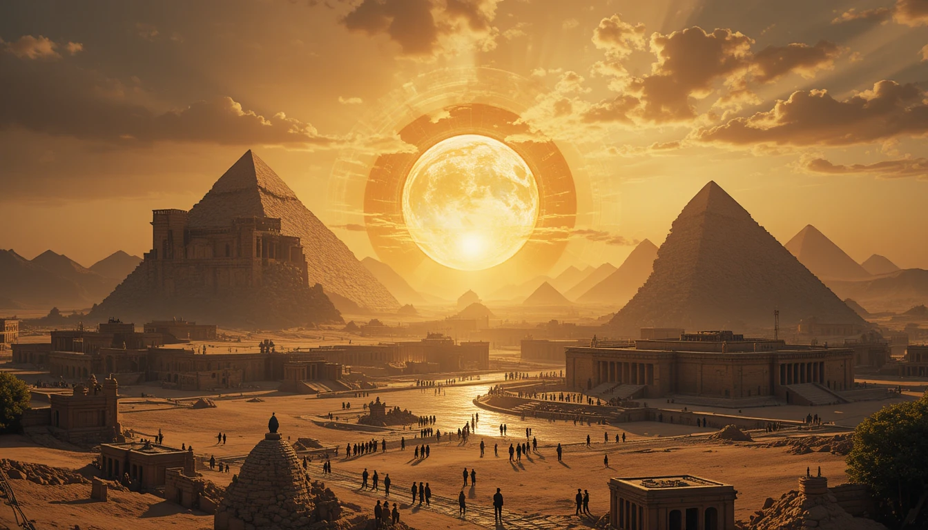 Facebook group cover with pyramids on an eternal horizon
