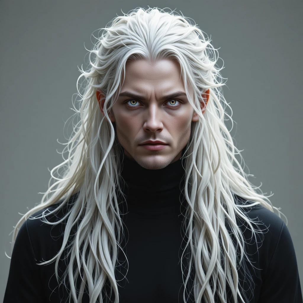 Pale Dark Lord With Unruly Hair And Piercing Blue Gray Eyes