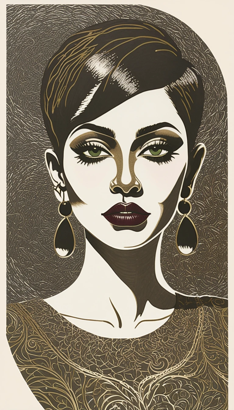 Surreal portrait of an elegant black woman in abstract cutout forms